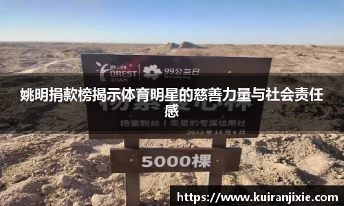 姚明捐款榜揭示体育明星的慈善力量与社会责任感